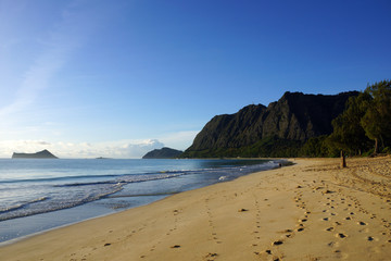 Gentle wave lap on Waimanalo Beach