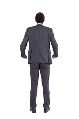 Tense and jumpy African man