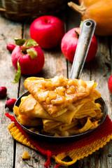 pumpkin crepes with cinnamon apples