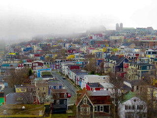 St. Johns Newfoundland in the fog