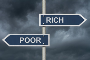 Fototapeta premium Being Rich Versus Poor