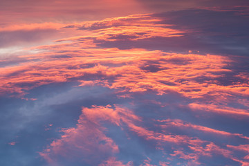 Sunset landscape and blue sky most cloudy background. © max_play