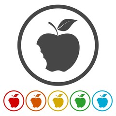 Bitten apple icon. One of set web icons