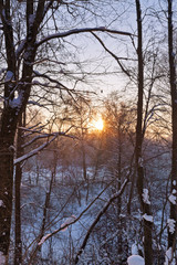 Beautiful winter sunset