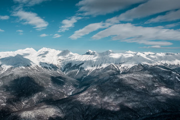 Winter mountains panorama, beautiful landscape
