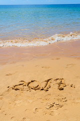 2017 new year on the beach by sea side