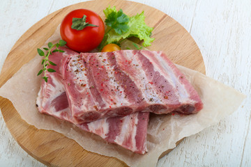 Raw pork ribs