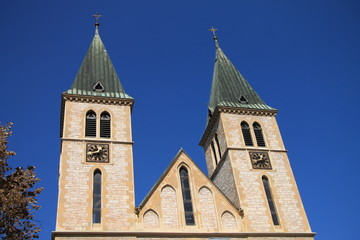 Fototapeta na wymiar The Sacred Heart Cathedral in Sarajevo , Bosnia and Herzegovina