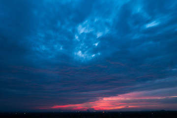 Sunset landscape and blue sky most cloudy background. © max_play