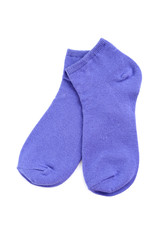 Blue socks isolated on a white