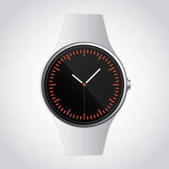 Smart Watch with white silicon strap