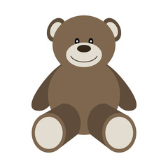 Vector illustration of a toy bear on a white background