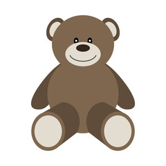 Vector illustration of a toy bear on a white background