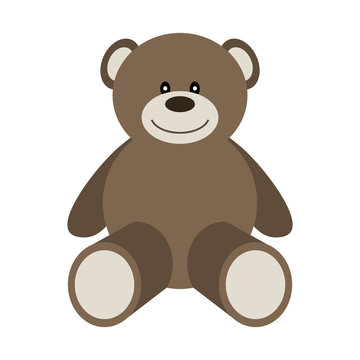 Vector illustration of a toy bear on a white background