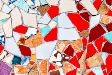 Abstract colorful mosaic texture as background, broken tiles