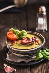 Cream of broccoli soup rustic style