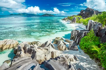 Foto auf Acrylglas Anse Source D'Agent, Insel La Digue, Seychellen Der schönste Strand der Seychellen - Anse Source D& 39 Argent