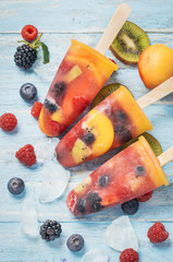 Various berries ice pops