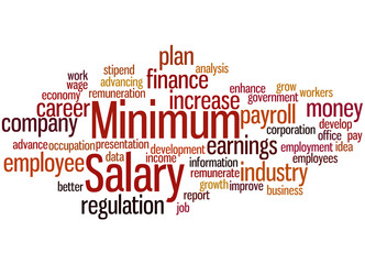 Minimum salary, word cloud concept 9