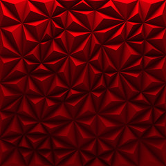 Red abstract low-poly polygonal triangular mosaic background