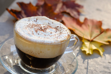 hot chocolate cup with cream