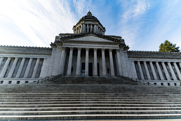 Washington State Legislative Building Outside Looking Up Stairs