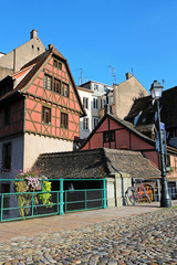 half-timbered alsacian house in Strasbourg - France