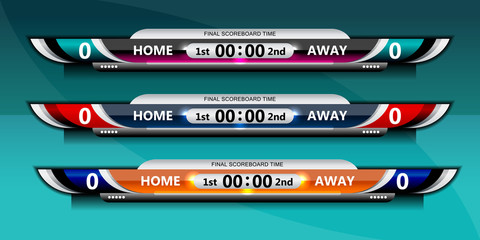 design template scoreboard sports for football or soccer, vector illustration