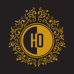 INITIAL CIRCLE HALF vintage elegant luxury