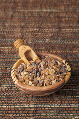 Myrrh is an aromatic resin, used for religious rites, incense and perfumes