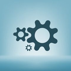 Flat paper styled icon of cogs