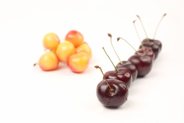 berries cherries on white background