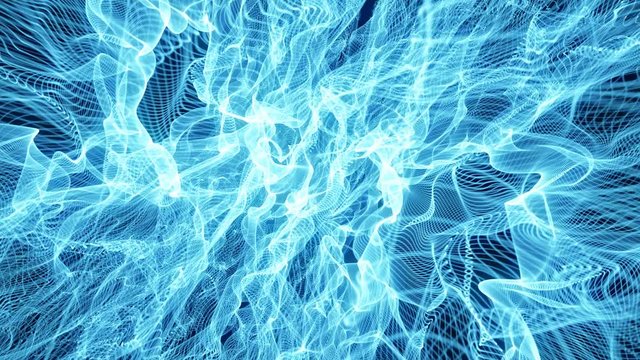 A 10 second loop of a blue abstract nexus of lines undulating. HD 1080.