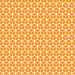 Cube geometric seamless pattern. Vector background.