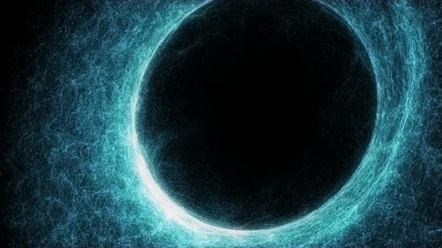 A 10 second loop of glowing particles floating around a ring. Loopable with Matte. HD 1080.