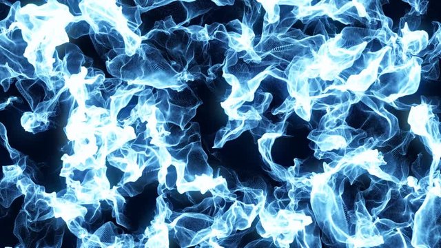 Loop of an abstract blue fire nexus.