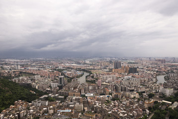 Overlooking the city landscape
