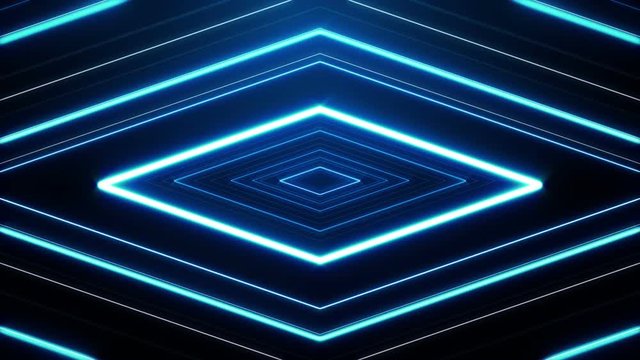 A slow moving 20 second loop of diamond shaped lines expanding and contracting.