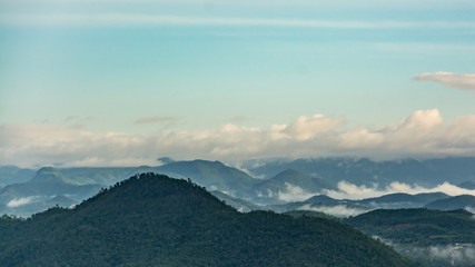 Misty mountain forest landscape , in Thailand