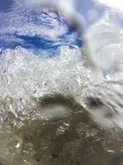 Waves surging