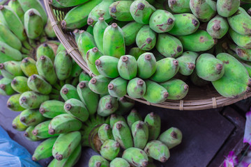 Bananas in threshing basket.