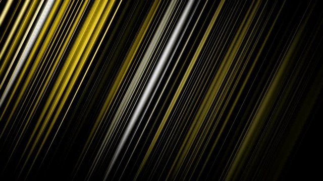 Modern Gold Light Streaks Looping Over Black Background.