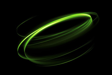 Glow swirl light effect. Circular lens flare. Abstract rotational lines. Power energy element. Space for message.