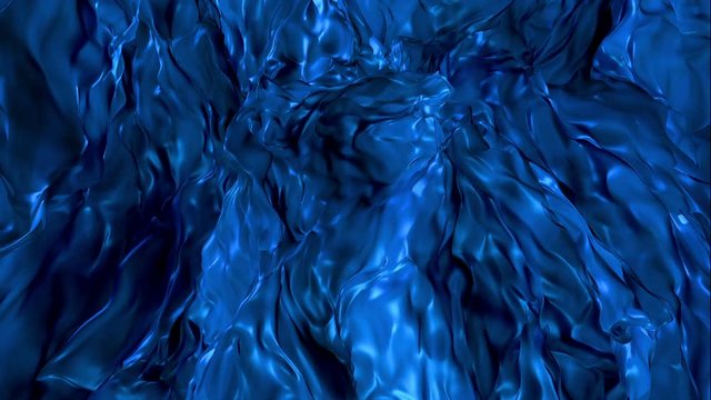 An abstract background of flowing blue liquid.
