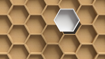 Obraz premium Wooden hexagon pattern background 
