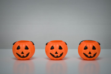 Halloween pumpkins plastic for putting candy