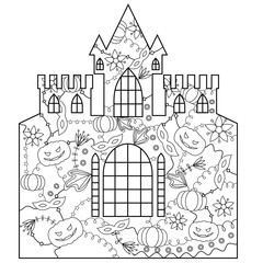 Halloween castle coloring