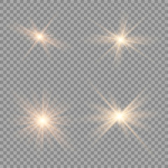 Glow light effect. Star burst with sparkles. Vector illustration