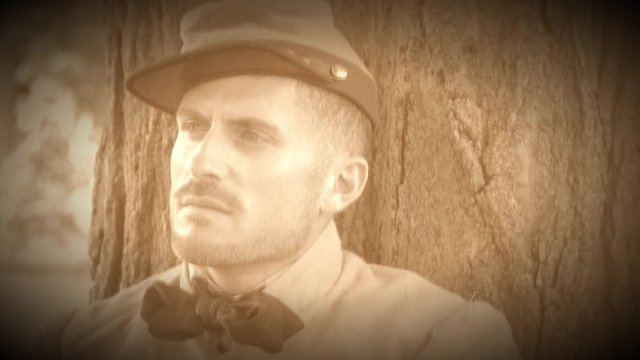 Handsome Civil War soldier (Archive Footage Version)