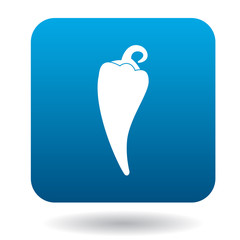 Hot pepper icon in flat style on a white background